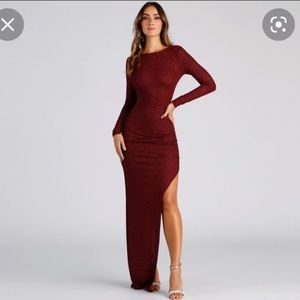 Denise Long Sleeve Glitter Knit Dress